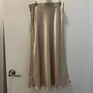 Quince Satin Midi Skirt - Cream